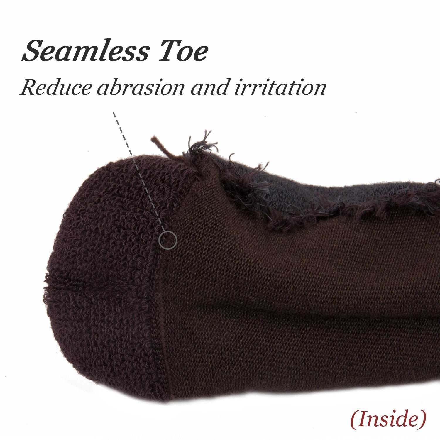 Non-Binding Bamboo Moisture Wicking Cushion Crew/Dress Socks Seamless Toe (2 Pairs) - Image 18