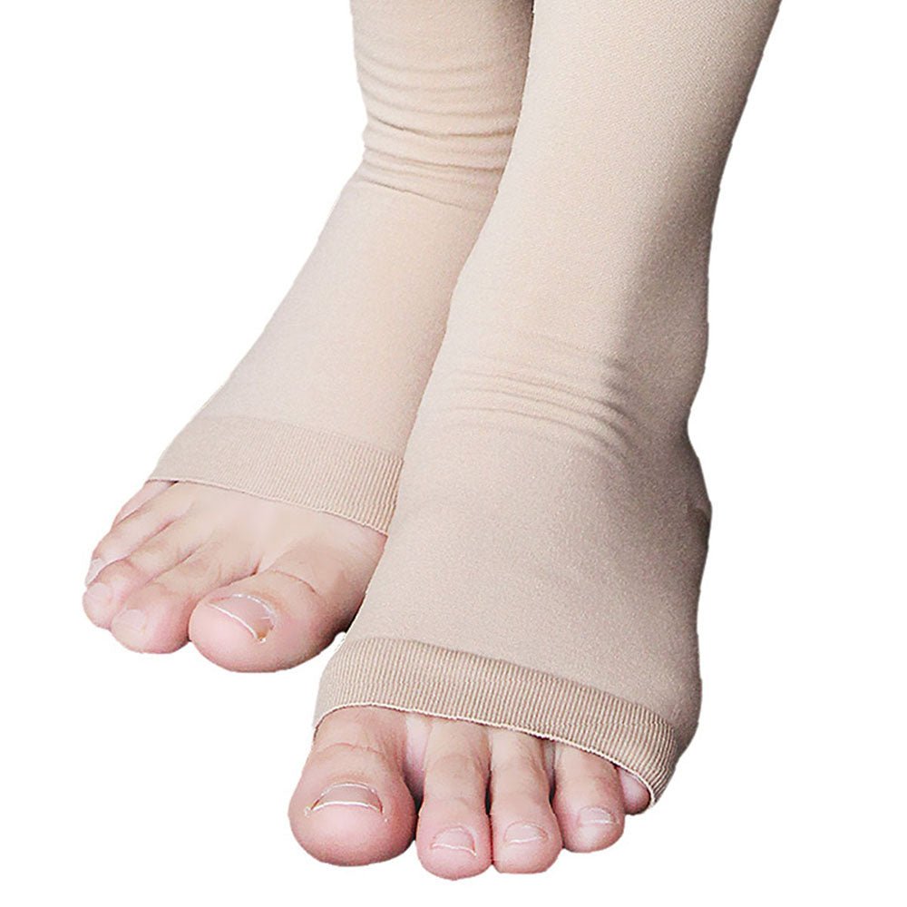 23-32mmHg Microfiber Opaque Compression Stockings Open-Toe Firm Support - Image 10