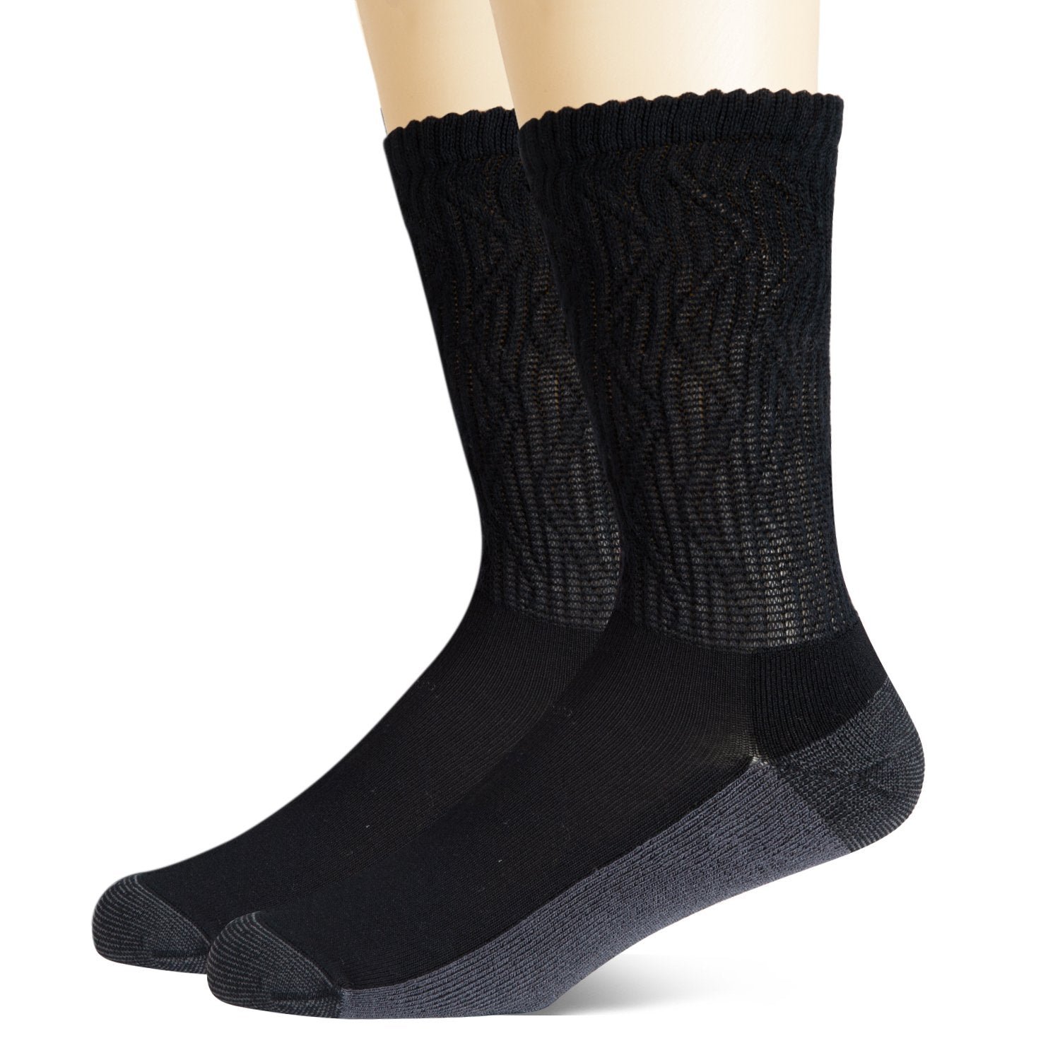 Non-Binding Bamboo Moisture Wicking Cushion Crew/Dress Socks Seamless Toe (2 Pairs) - Image 35