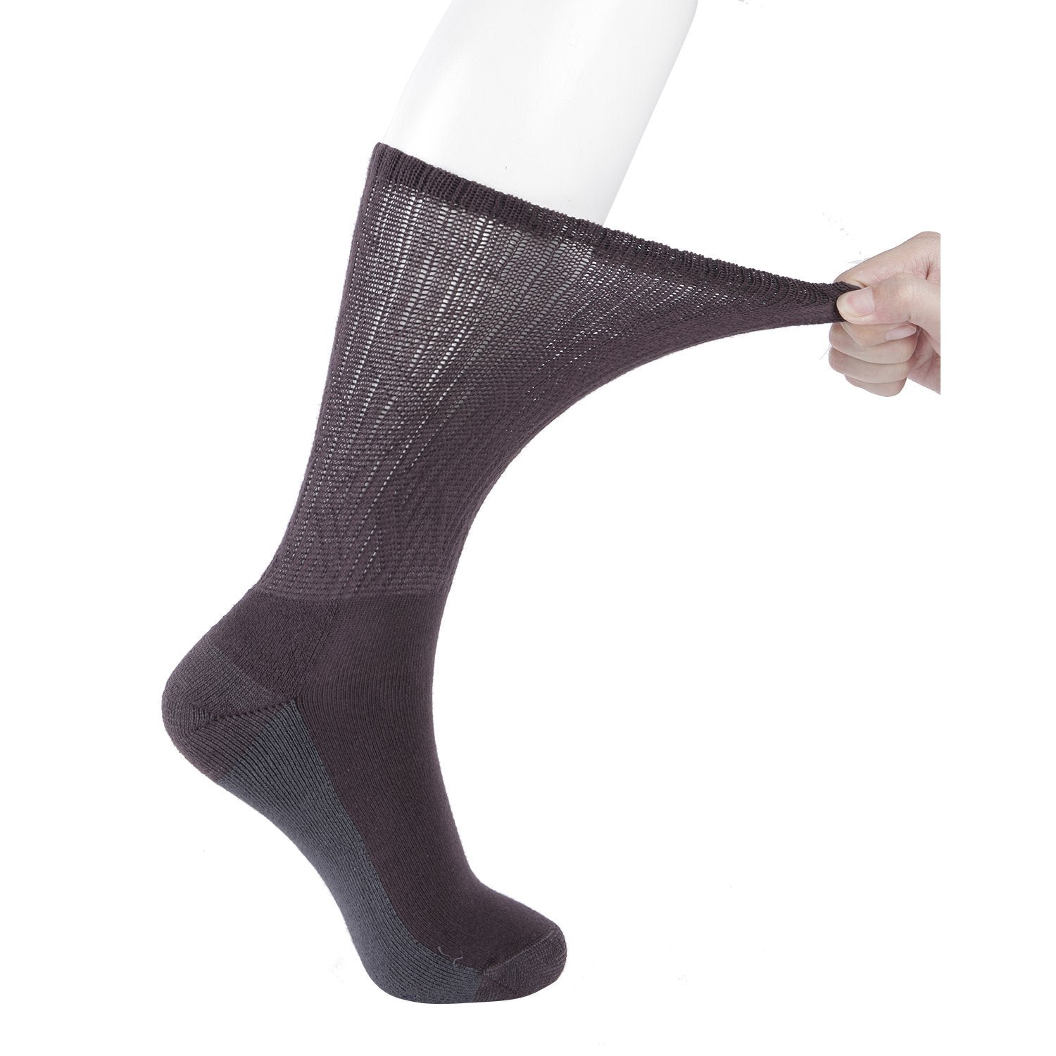 Non-Binding Bamboo Moisture Wicking Cushion Crew/Dress Socks Seamless Toe (2 Pairs) - Image 14
