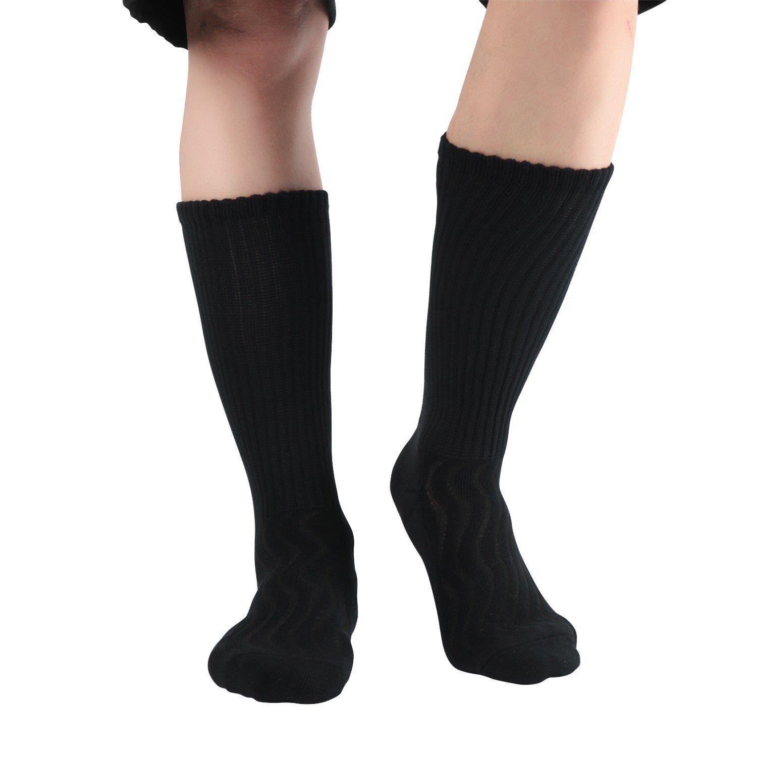 Cotton Non-Binding Crew Dress Socks with Cushion Sole (2 Pairs) - Image 4