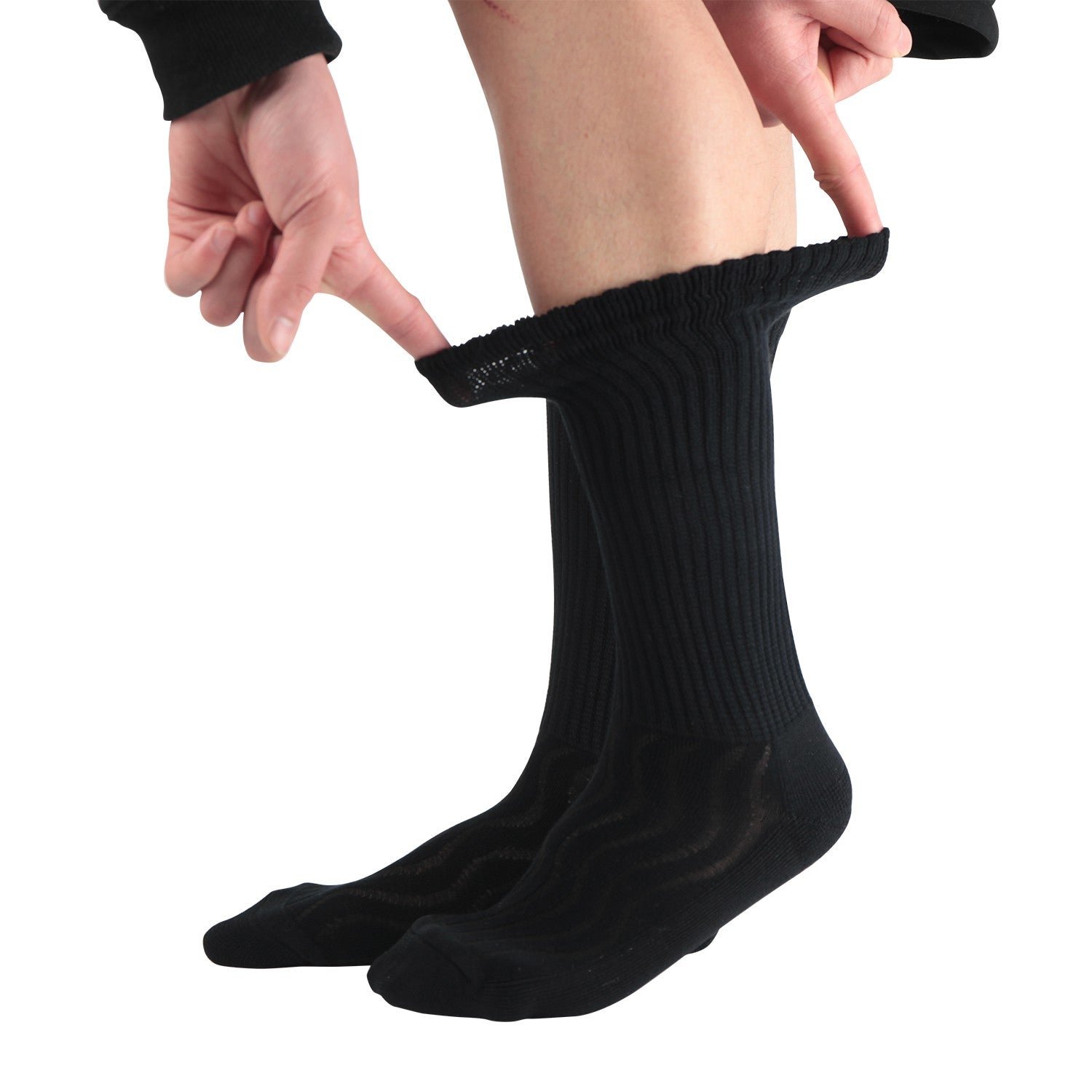 Cotton Non-Binding Crew Dress Socks with Cushion Sole (2 Pairs) - Image 6