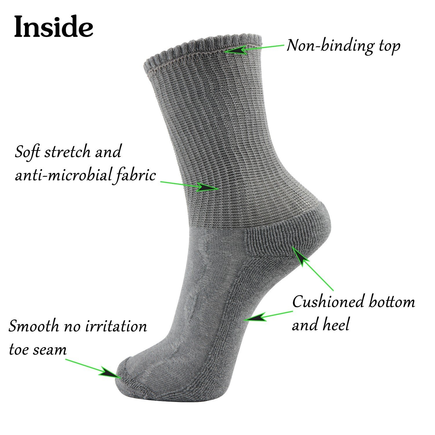 Cotton Non-Binding Crew Dress Socks with Cushion Sole (2 Pairs) - Image 33