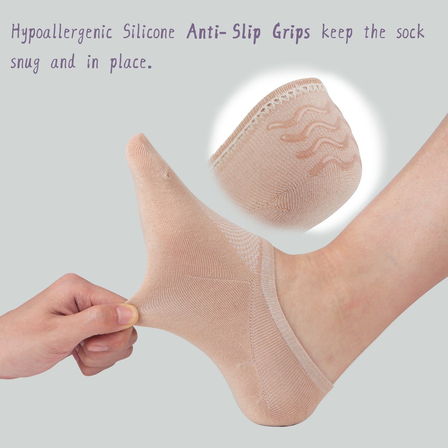 Wicking No Show Bamboo Socks Non Slip - Image 22