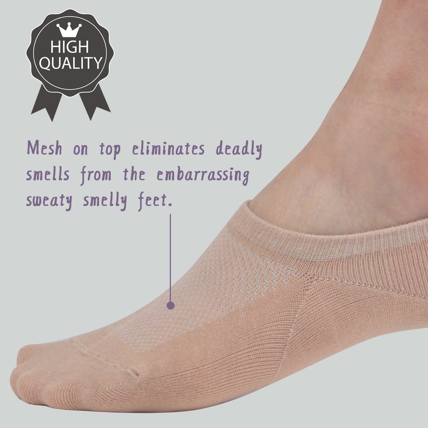 Wicking No Show Bamboo Socks Non Slip - Image 24