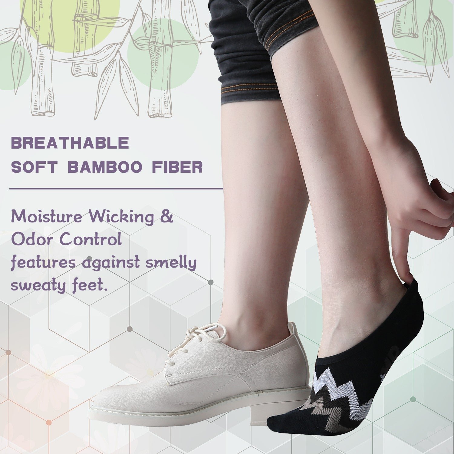 Bamboo Anti-Odor No Show Liner Invisible Socks - Image 13