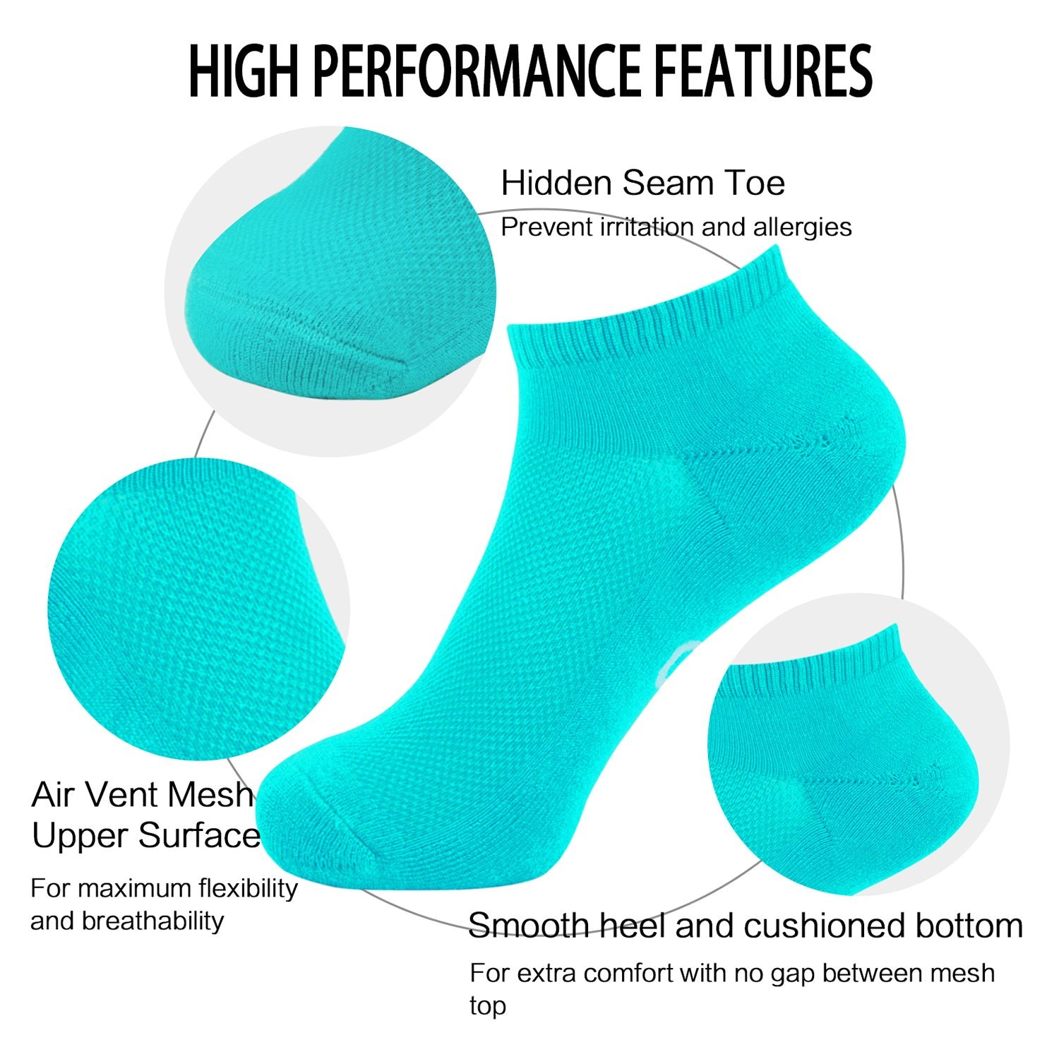 Bamboo Moisture Wicking Low-cut Socks Colorful - Image 3