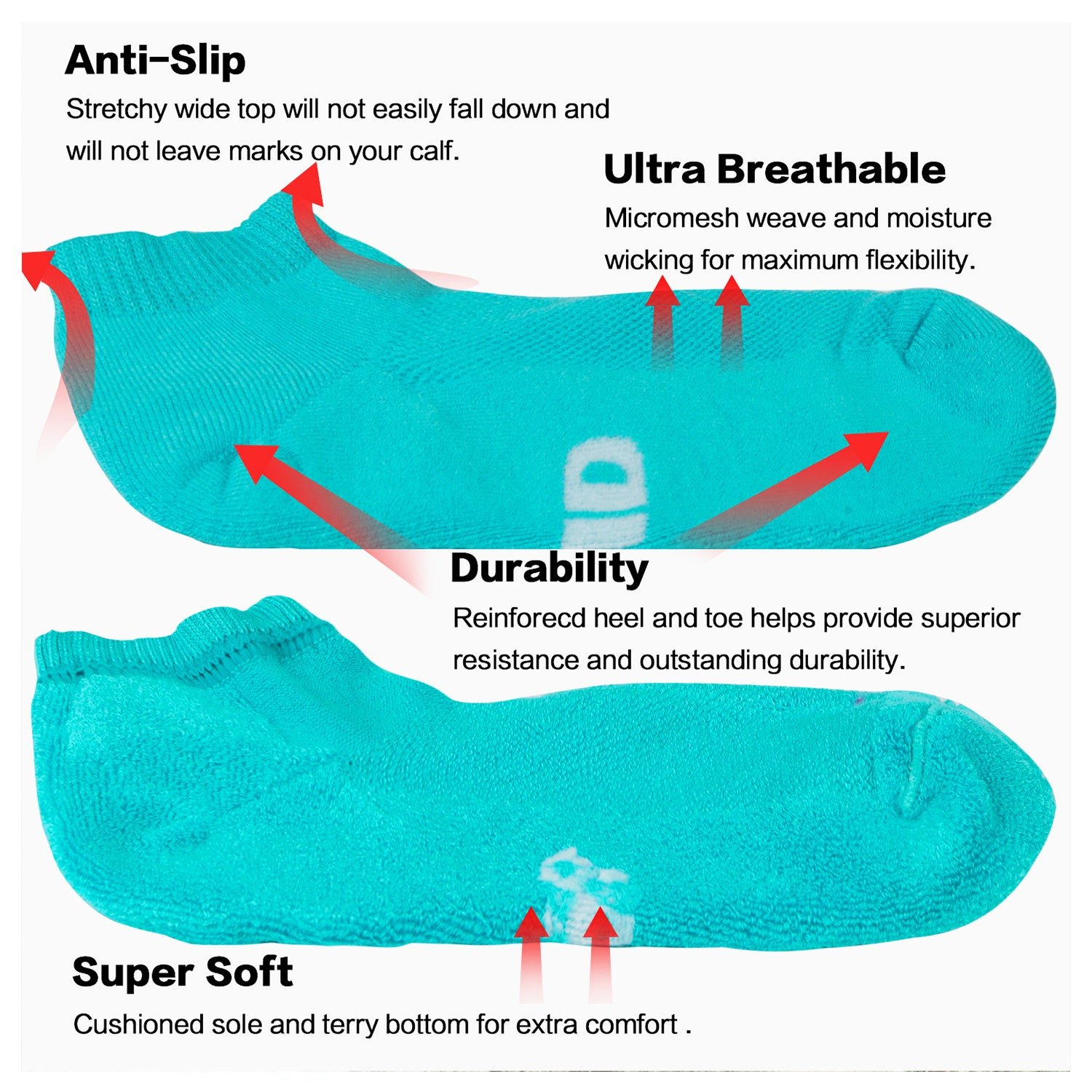 Bamboo Moisture Wicking Low-cut Socks Colorful - Image 4