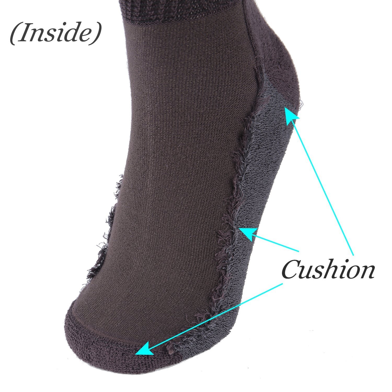 Non-Binding Bamboo Moisture Wicking Cushion Crew/Dress Socks Seamless Toe (2 Pairs) - Image 21