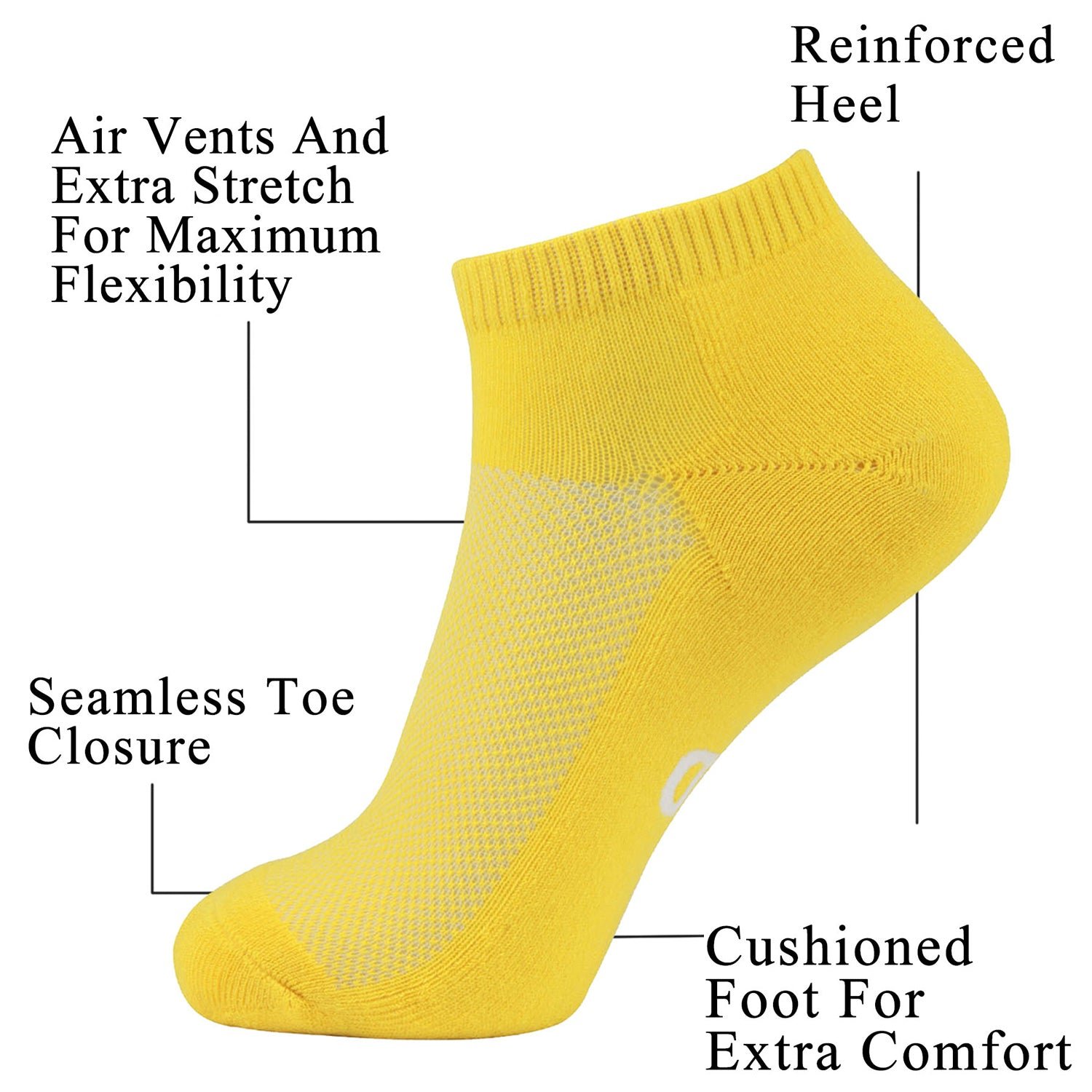 Bamboo Moisture Wicking Low-cut Socks Colorful - Image 17