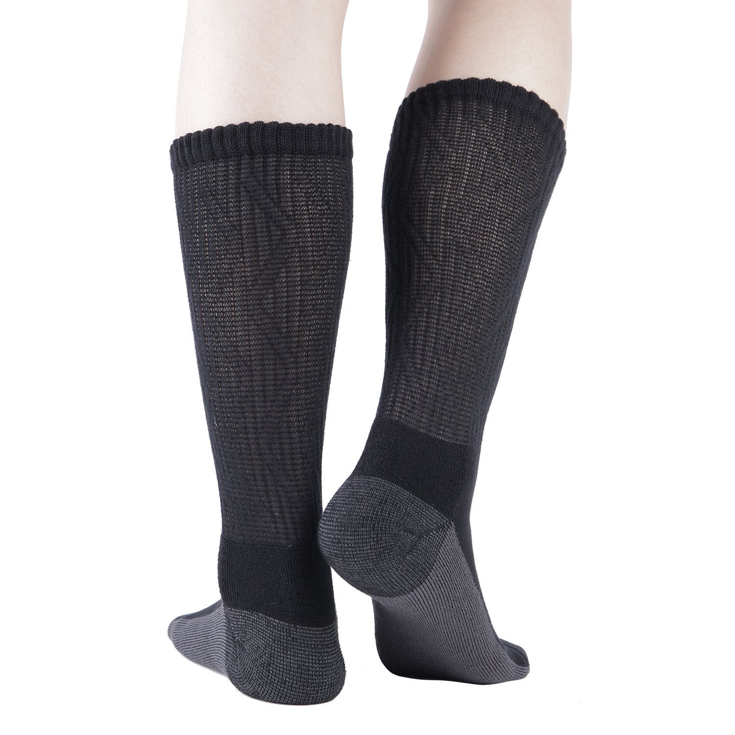 Non-Binding Bamboo Moisture Wicking Cushion Crew/Dress Socks Seamless Toe (2 Pairs) - Image 36
