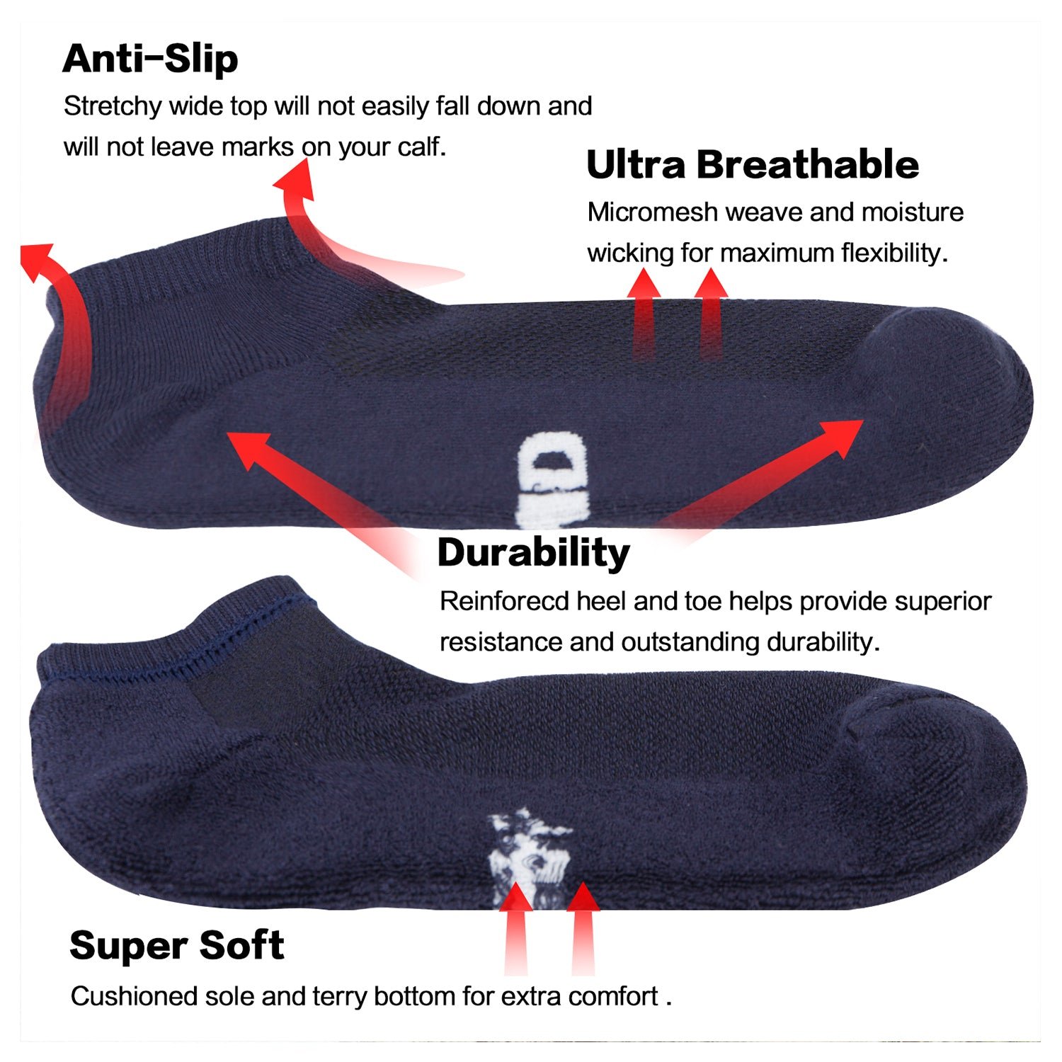 Bamboo Moisture Wicking Low-cut Socks Colorful - Image 30