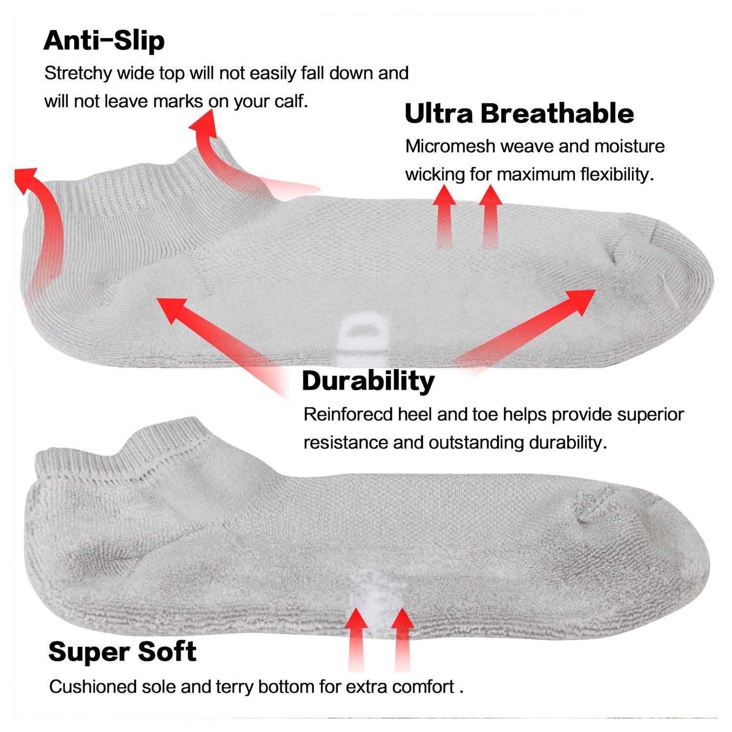 Bamboo Moisture Wicking Low-cut Socks Colorful - Image 39