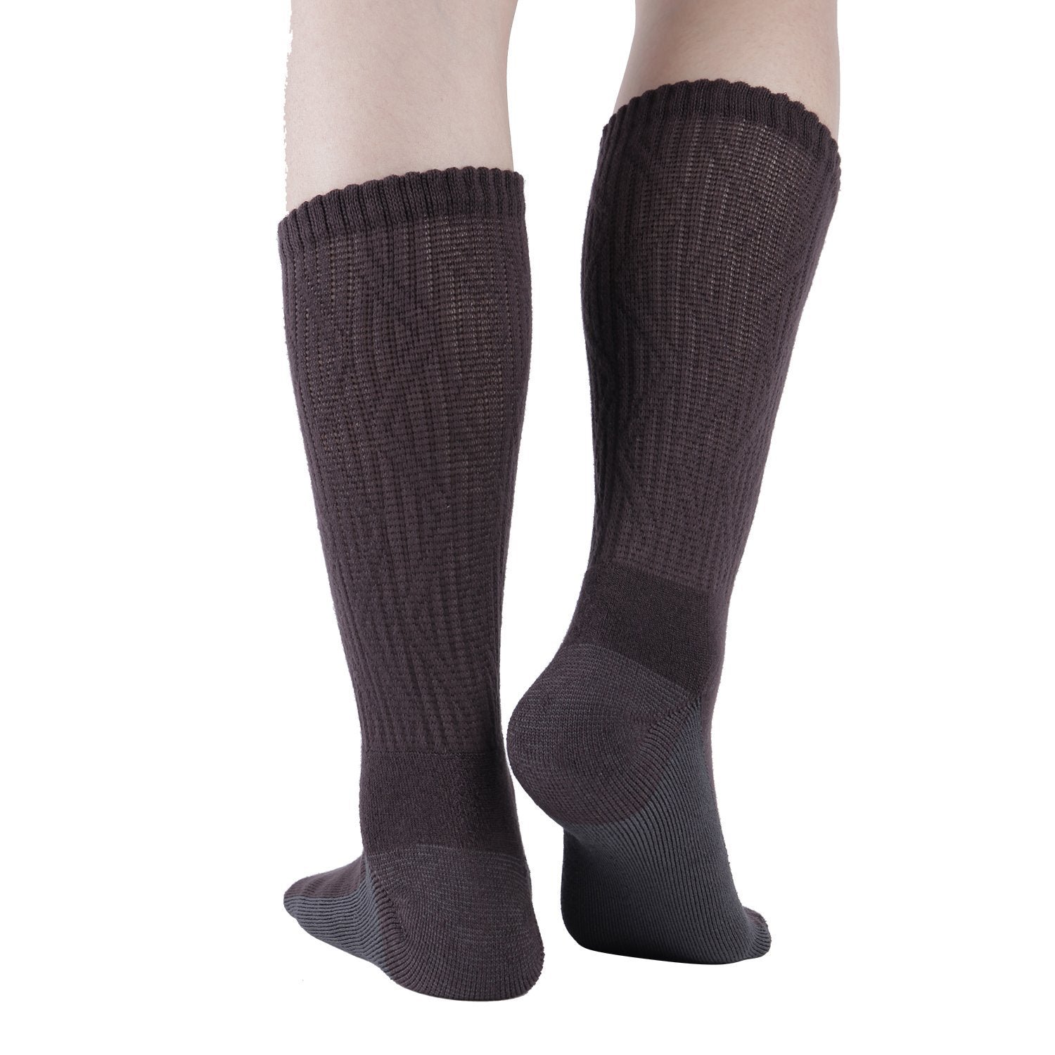 Non-Binding Bamboo Moisture Wicking Cushion Crew/Dress Socks Seamless Toe (2 Pairs) - Image 13