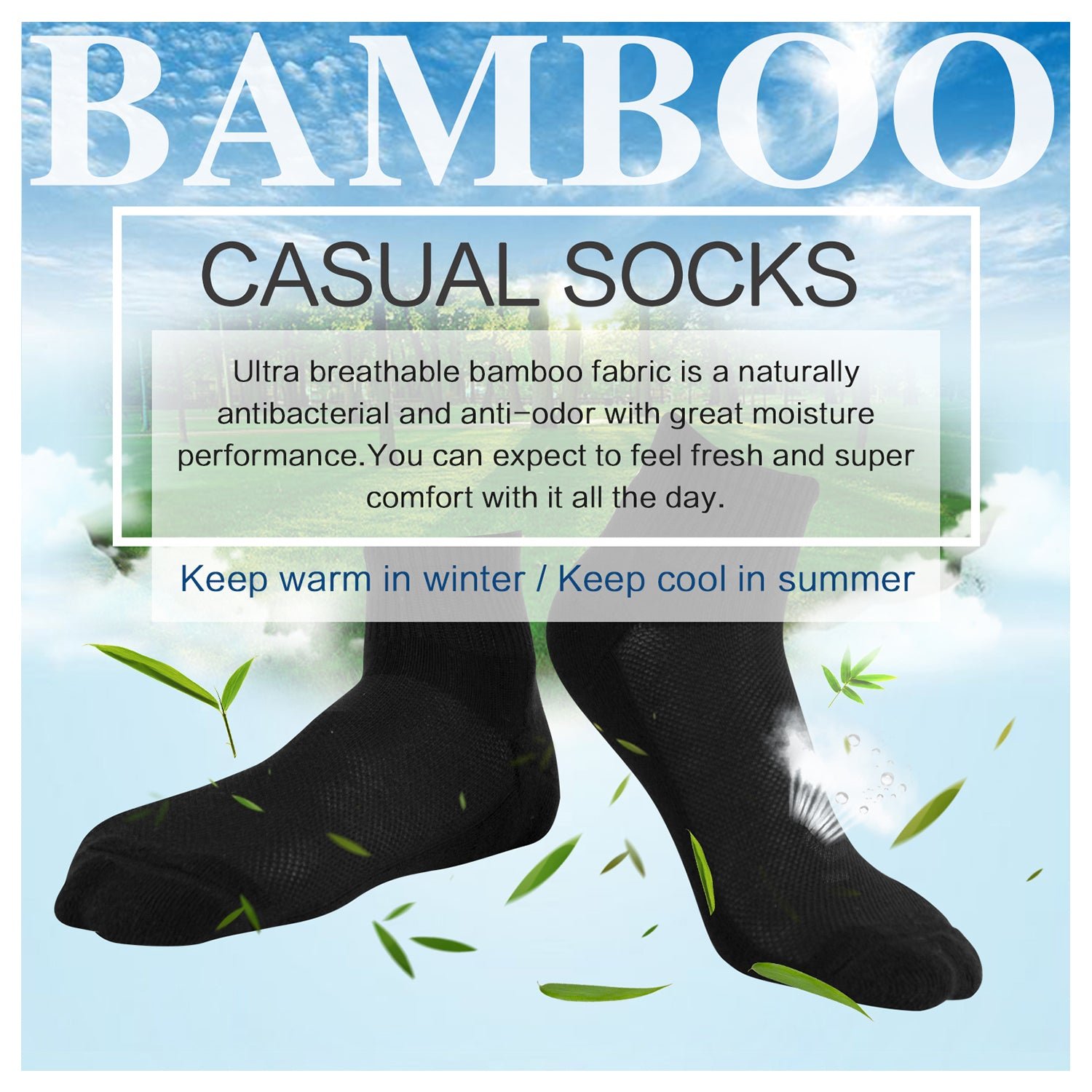 Antibacterial Bamboo Socks Ankle (2 Pairs) - Image 2