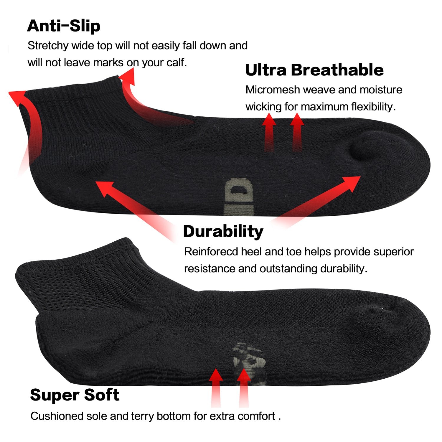 Antibacterial Bamboo Socks Ankle (2 Pairs) - Image 5