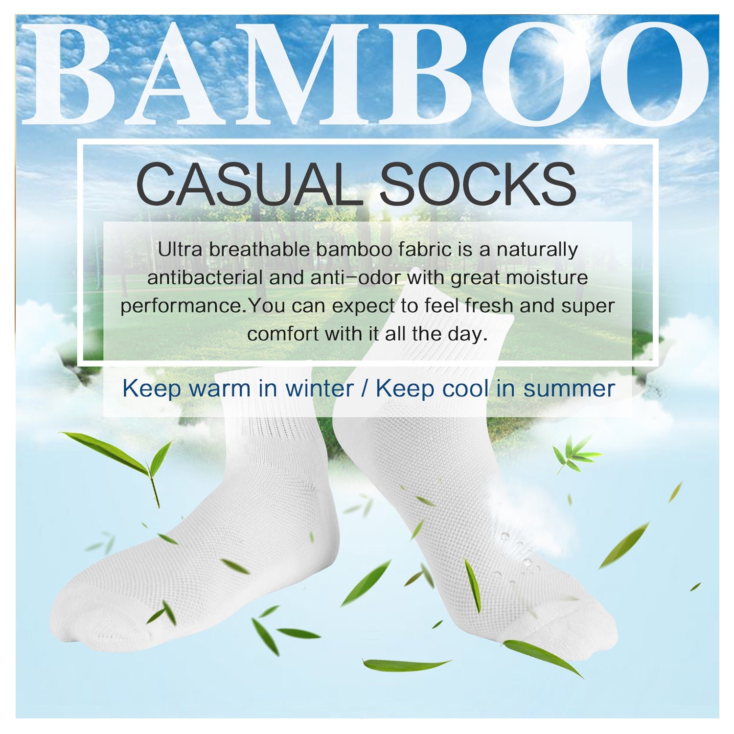 Antibacterial Bamboo Socks Ankle (2 Pairs) - Image 9