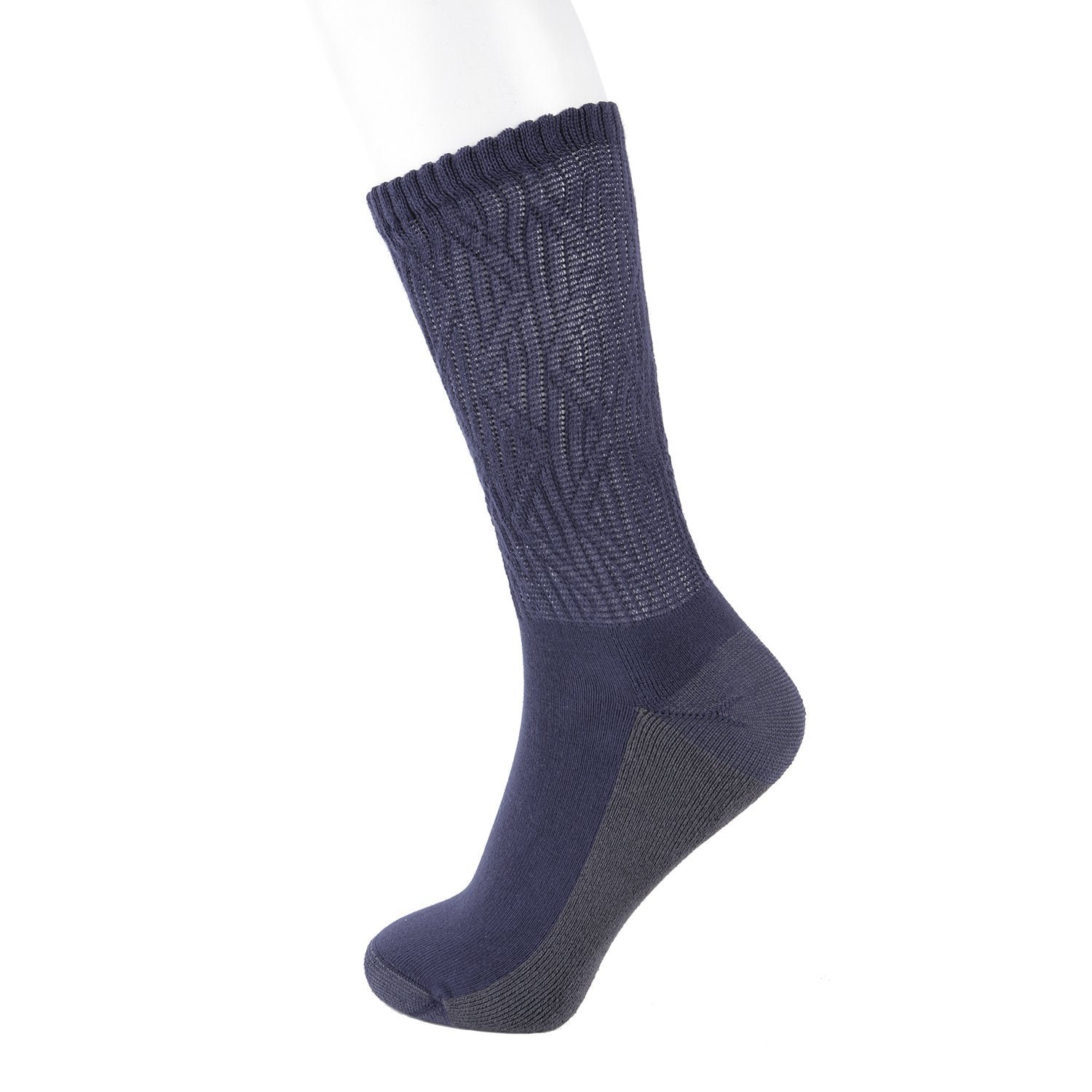 Non-Binding Bamboo Moisture Wicking Cushion Crew/Dress Socks Seamless Toe (2 Pairs) - Image 2