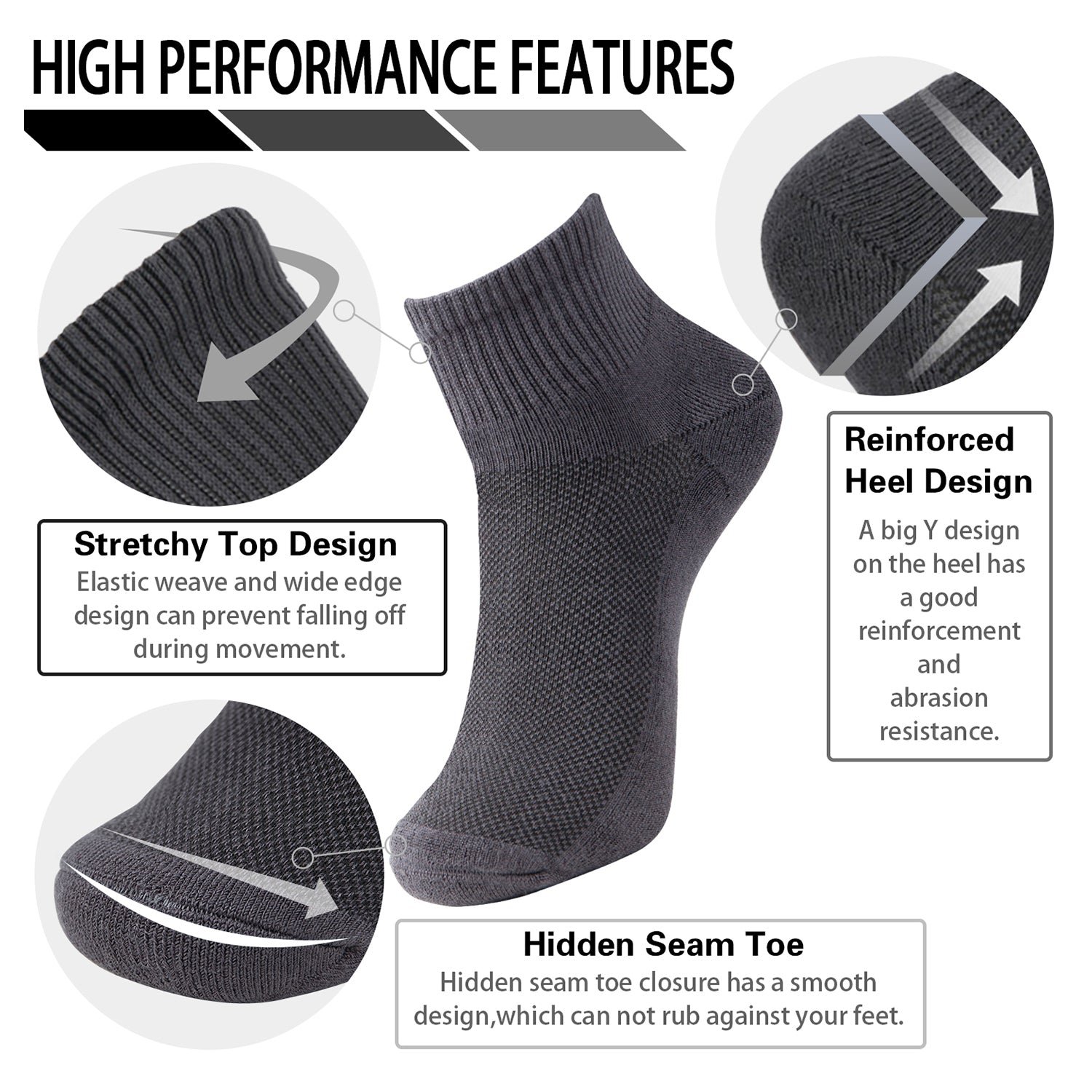 Antibacterial Bamboo Socks Ankle (2 Pairs) - Image 17