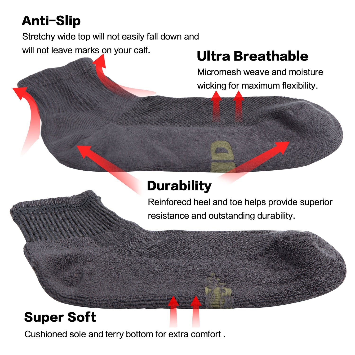 Antibacterial Bamboo Socks Ankle (2 Pairs) - Image 18