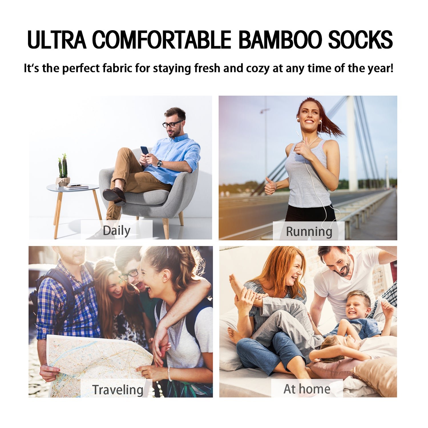 Antibacterial Bamboo Socks Ankle (2 Pairs) - Image 21