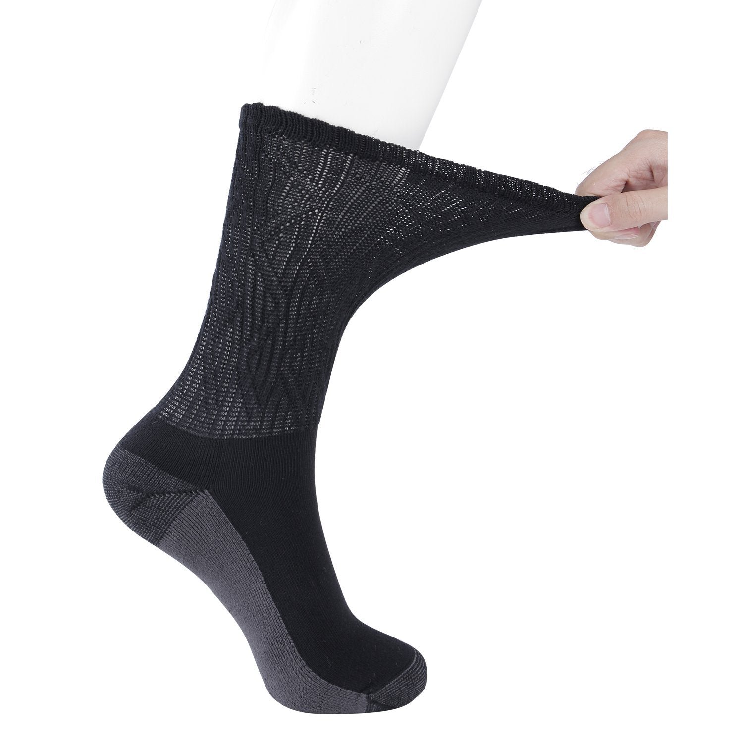 Non-Binding Bamboo Moisture Wicking Cushion Crew/Dress Socks Seamless Toe (2 Pairs) - Image 37