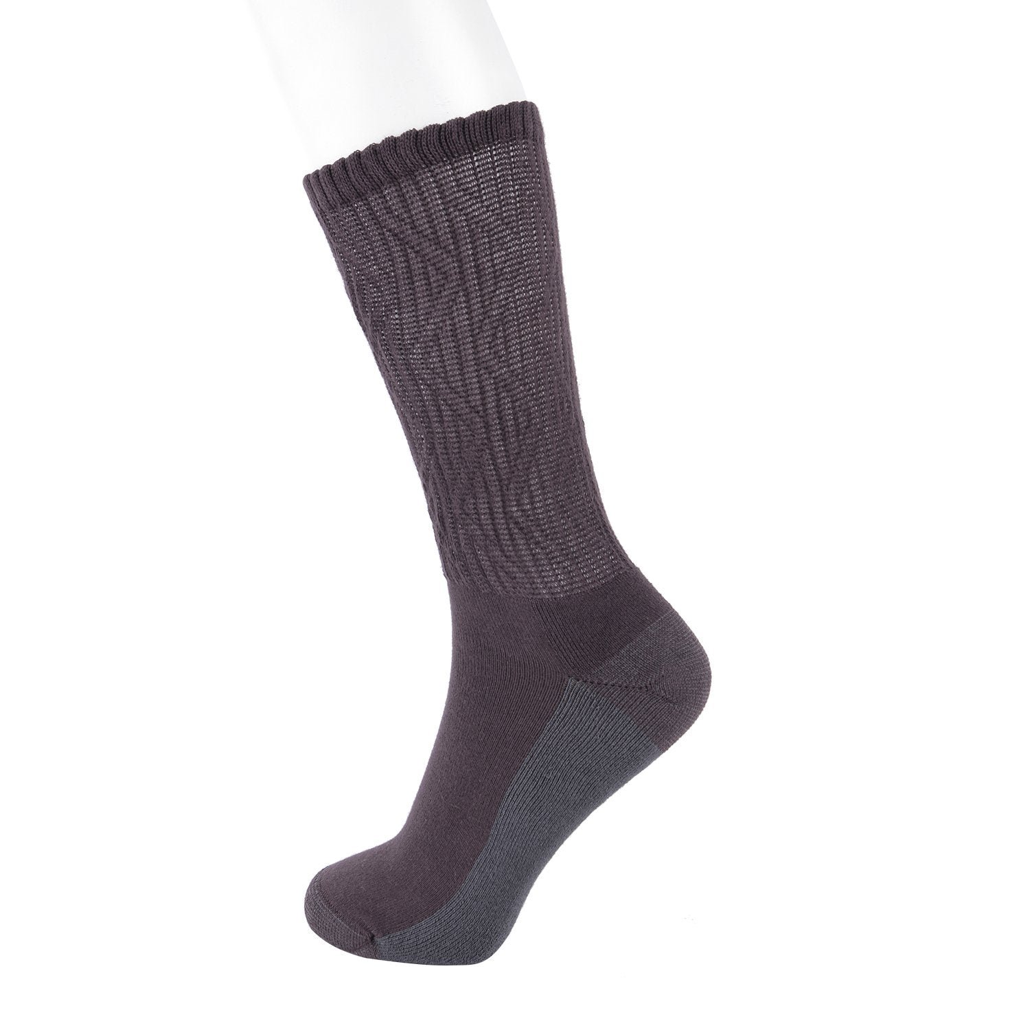 Non-Binding Bamboo Moisture Wicking Cushion Crew/Dress Socks Seamless Toe (2 Pairs) - Image 12