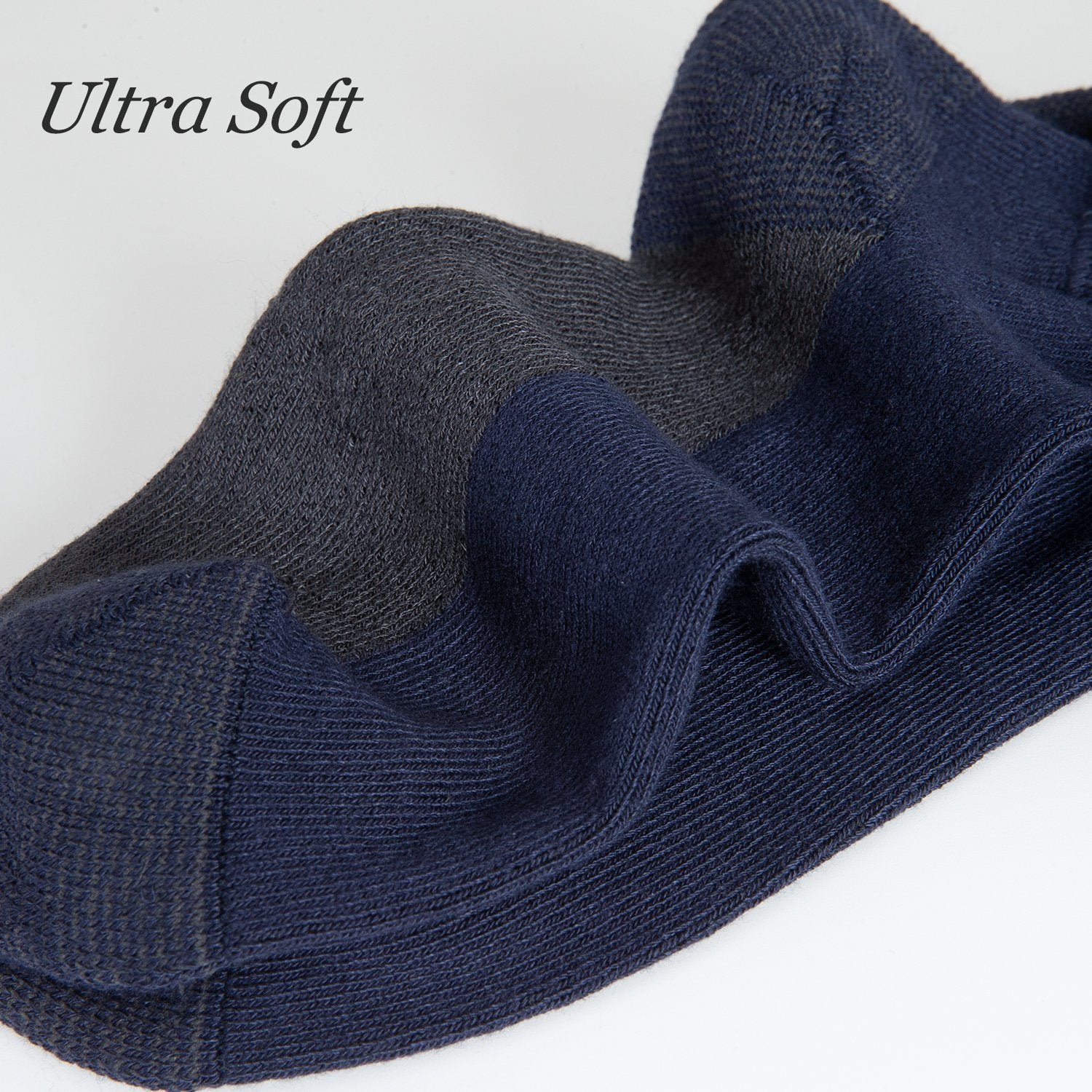 Non-Binding Bamboo Moisture Wicking Cushion Crew/Dress Socks Seamless Toe (2 Pairs) - Image 9