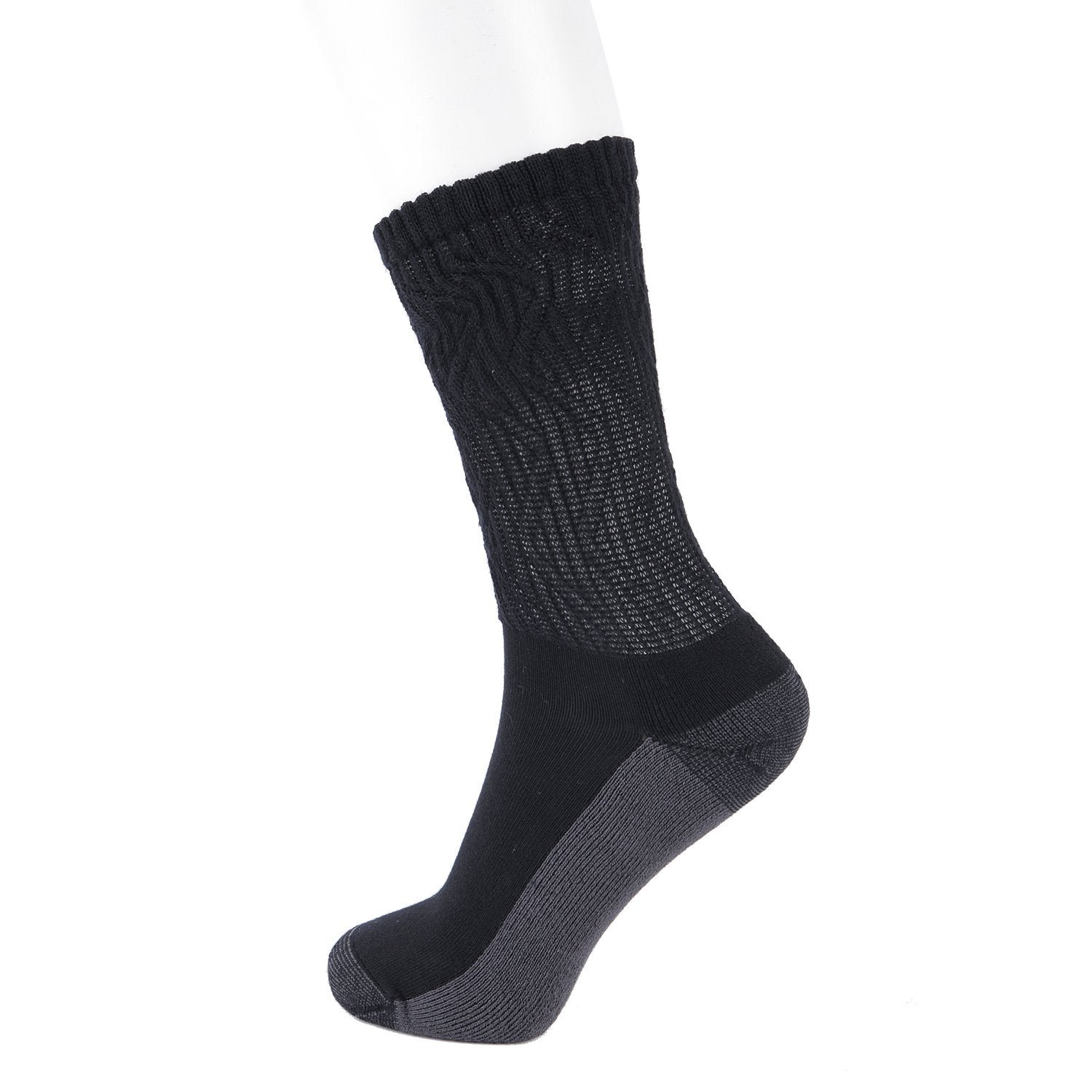 Non-Binding Bamboo Moisture Wicking Cushion Crew/Dress Socks Seamless Toe (2 Pairs) - Image 39