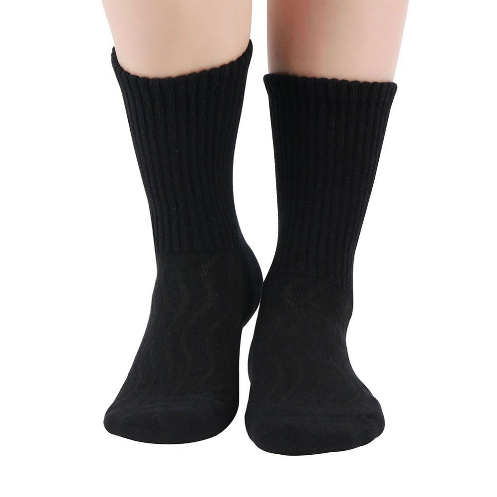Cotton Non-Binding Crew Dress Socks with Cushion Sole (2 Pairs)