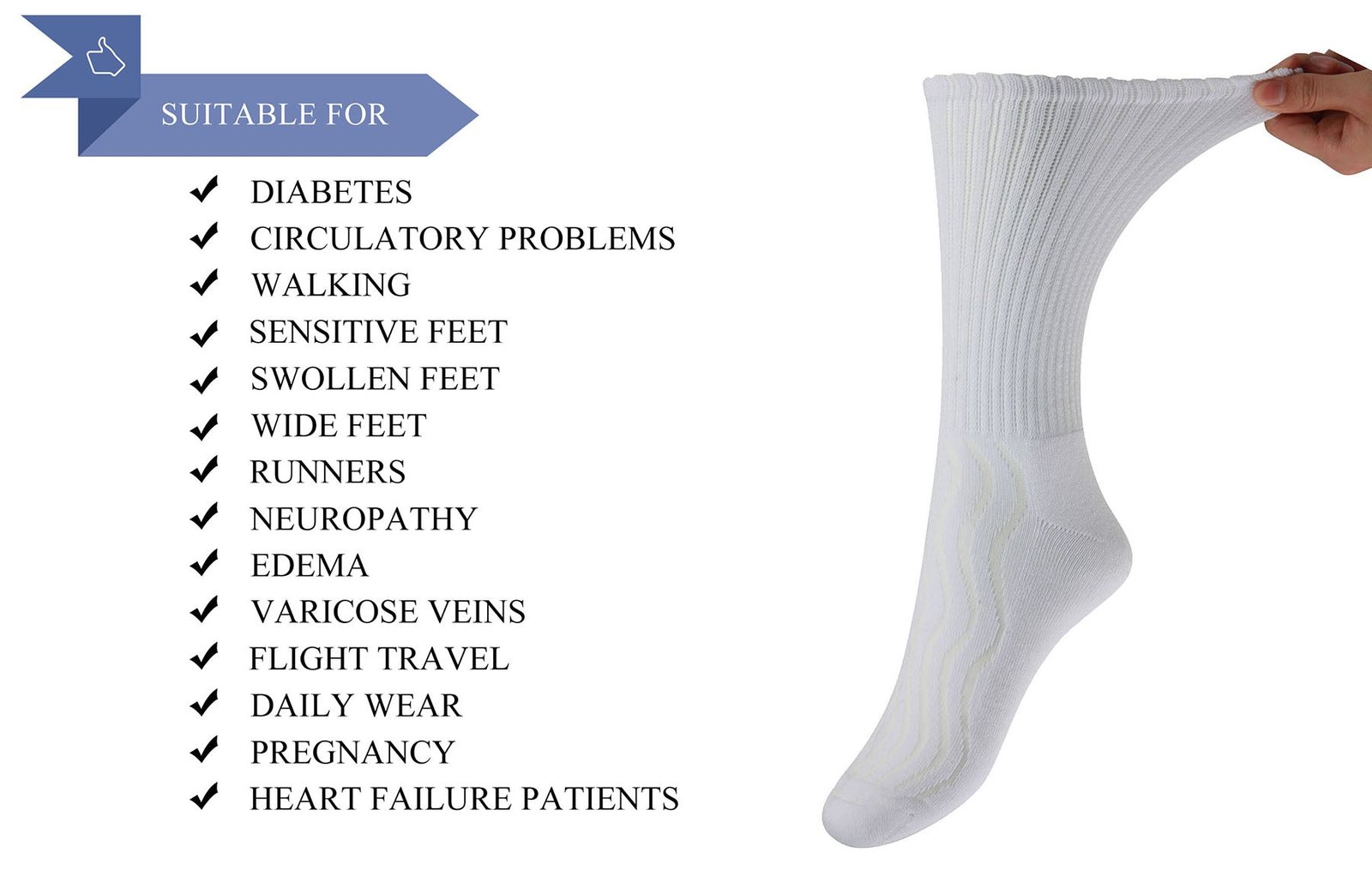 Cotton Non-Binding Crew Dress Socks with Cushion Sole (2 Pairs) - Image 42