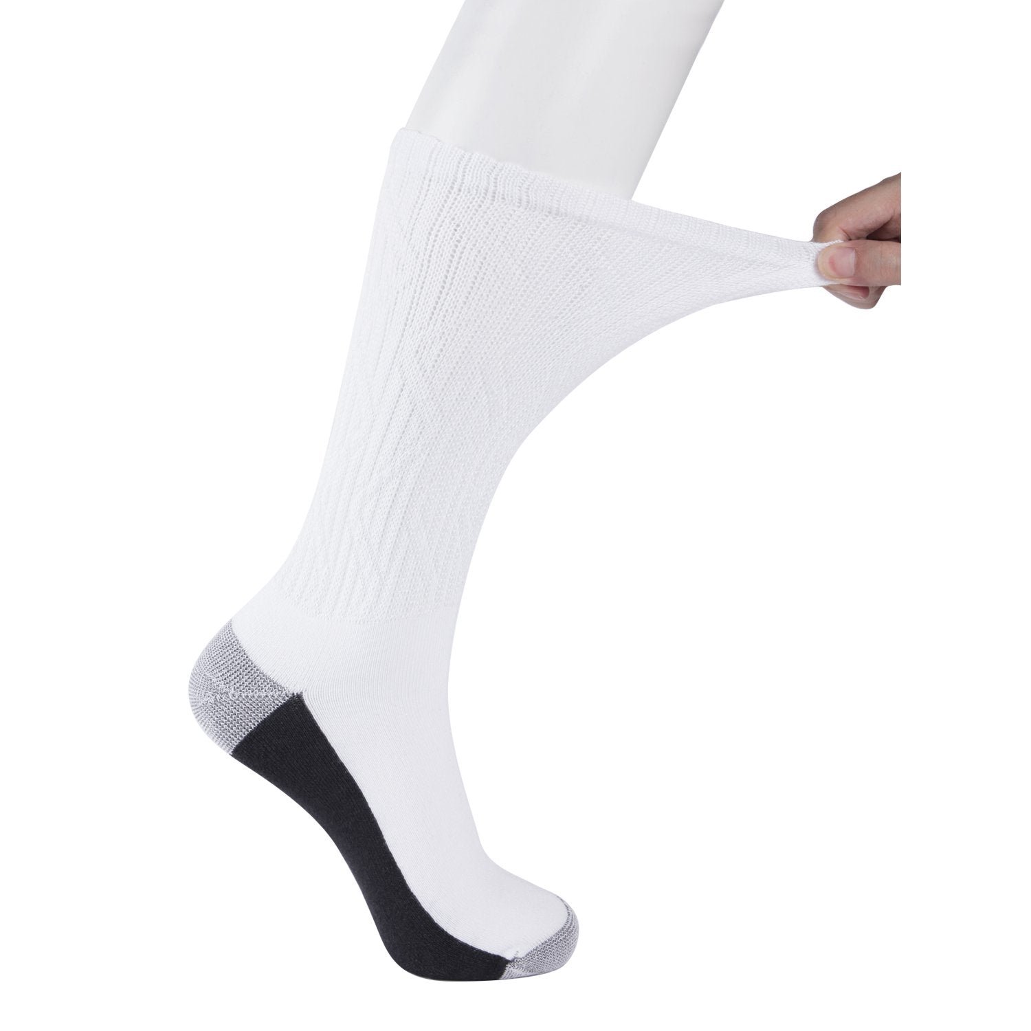 Non-Binding Bamboo Moisture Wicking Cushion Crew/Dress Socks Seamless Toe (2 Pairs) - Image 28