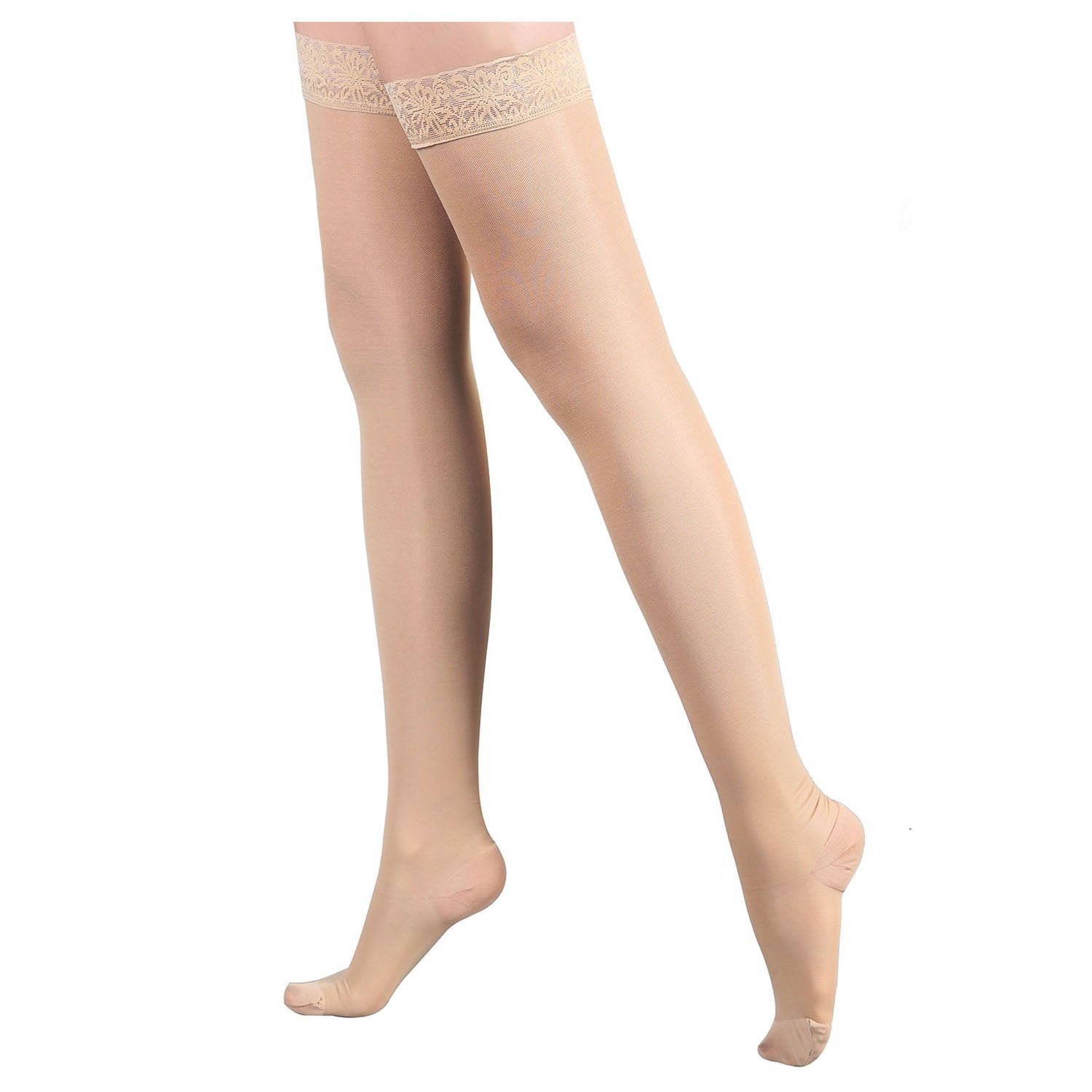20-30mmHg Compression Therapy Thigh High Stockings Lace Antislip - Image 2