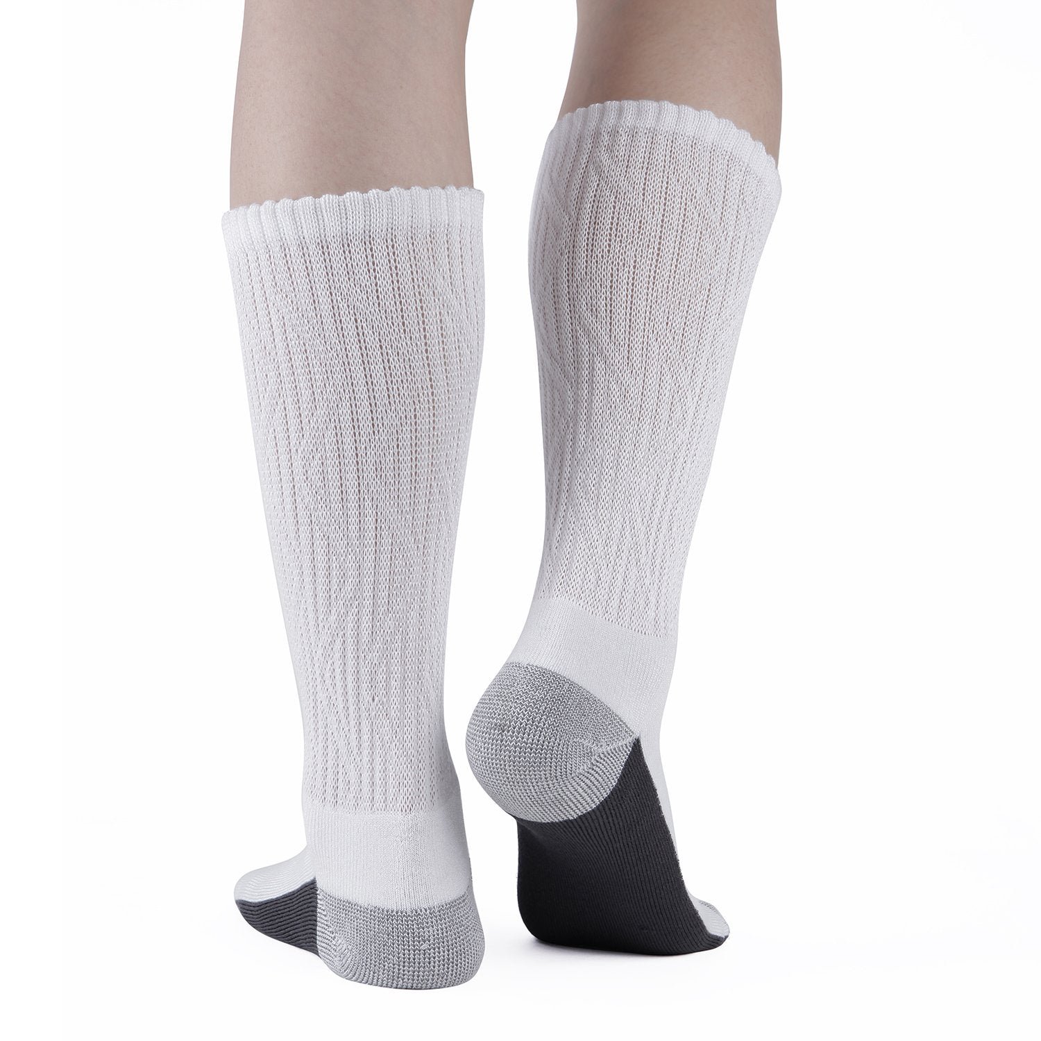 Non-Binding Bamboo Moisture Wicking Cushion Crew/Dress Socks Seamless Toe (2 Pairs) - Image 26