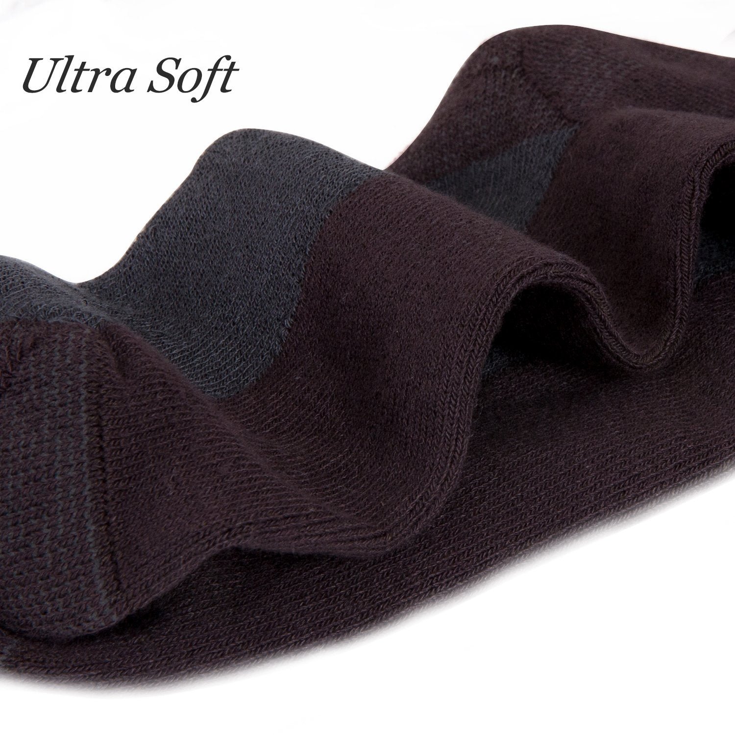 Non-Binding Bamboo Moisture Wicking Cushion Crew/Dress Socks Seamless Toe (2 Pairs) - Image 23