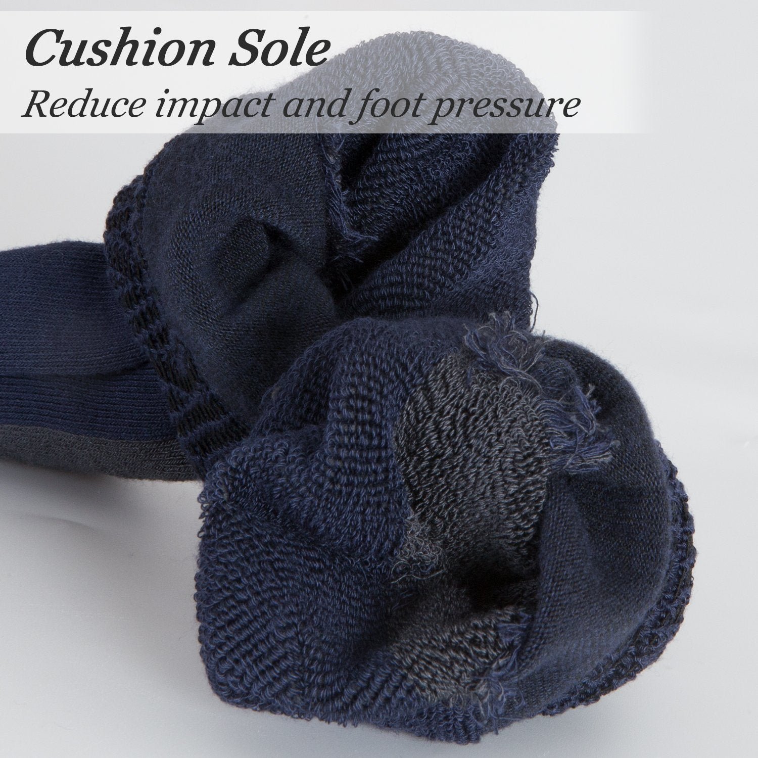Non-Binding Bamboo Moisture Wicking Cushion Crew/Dress Socks Seamless Toe (2 Pairs) - Image 5
