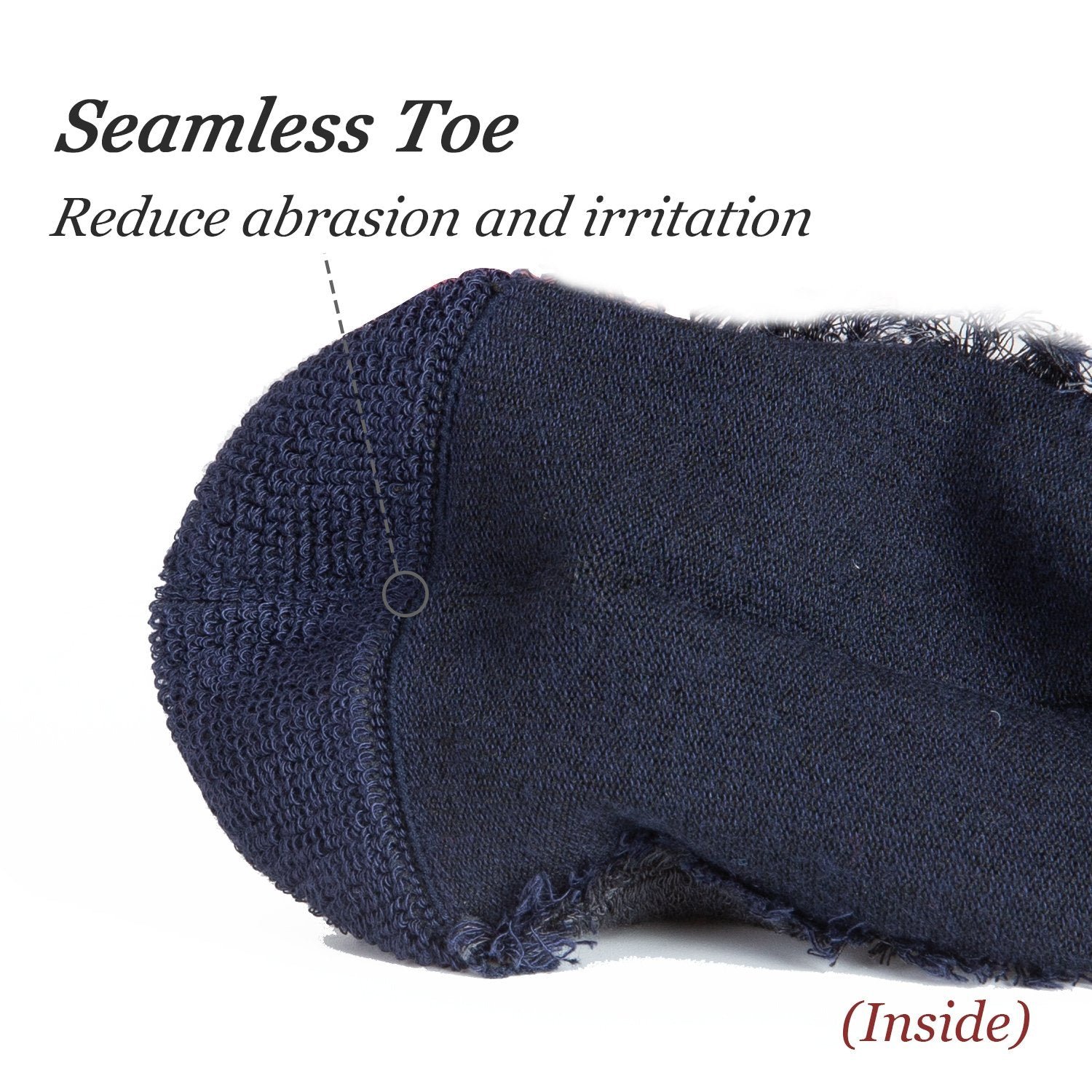 Non-Binding Bamboo Moisture Wicking Cushion Crew/Dress Socks Seamless Toe (2 Pairs) - Image 10